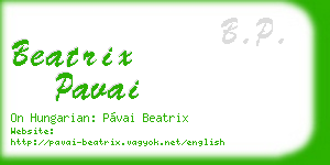 beatrix pavai business card